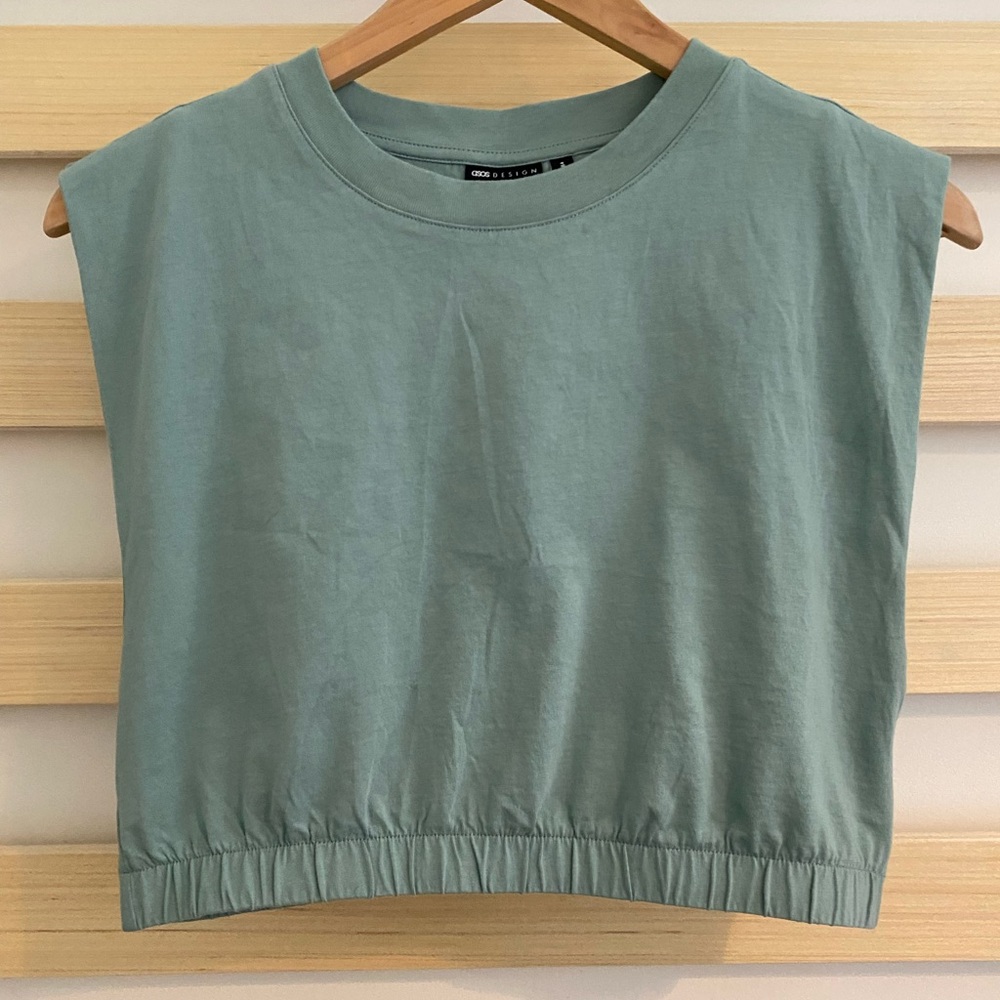 ASOS Sage Green Cropped Muscle Tank